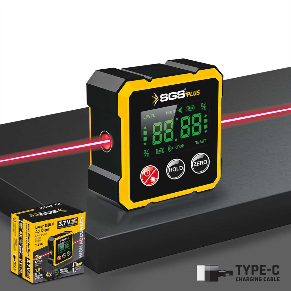 MIKNATISLI DİJİTAL LAZER AÇI ÖLÇER