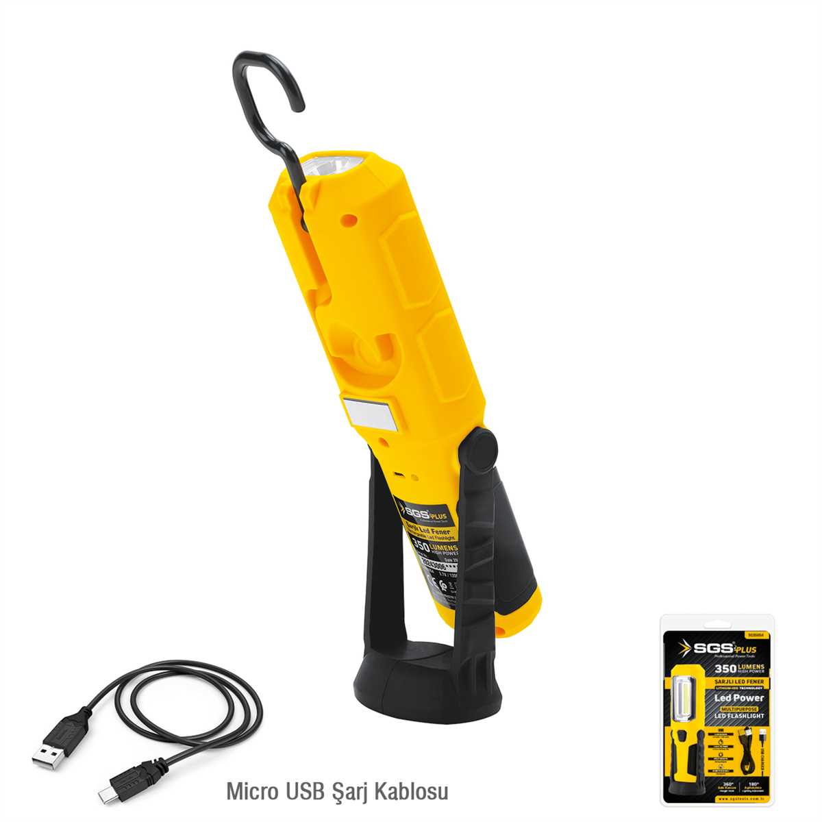 ŞARJLI LED FENER 350 LÜMEN 3.7V / 1200 mAH